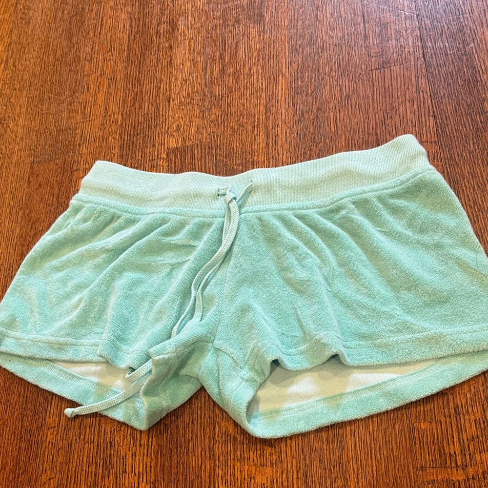 Women's Light Blue Terry Cloth Shorts
